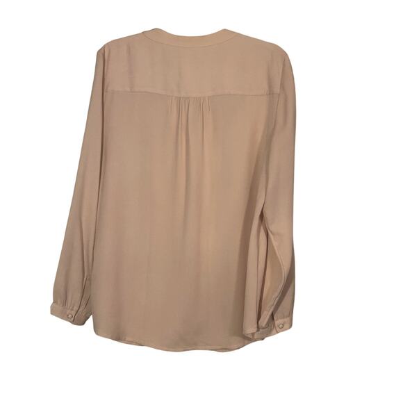 Chico's Peach Ruffled Polka Dot Blouse Size 2 (L) - Picture 2 of 8